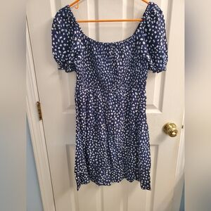 Blue and White Polka Dot Kids Dress